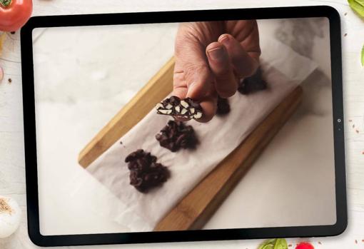 Rocas de chocolate y pistachos