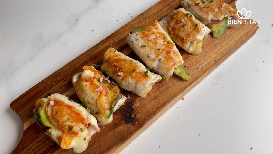 Rollitos jugosos de pollo y aguacate, la receta express para una cena deliciosa