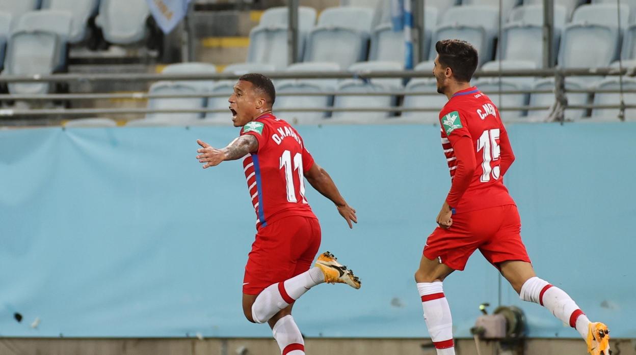 Darwin Machis tras marcar un gol ante el Malmoe.