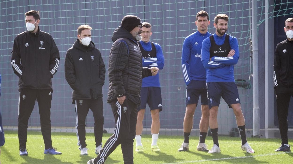 Álvaro Cervera durante un entrenamiento de esta semana.