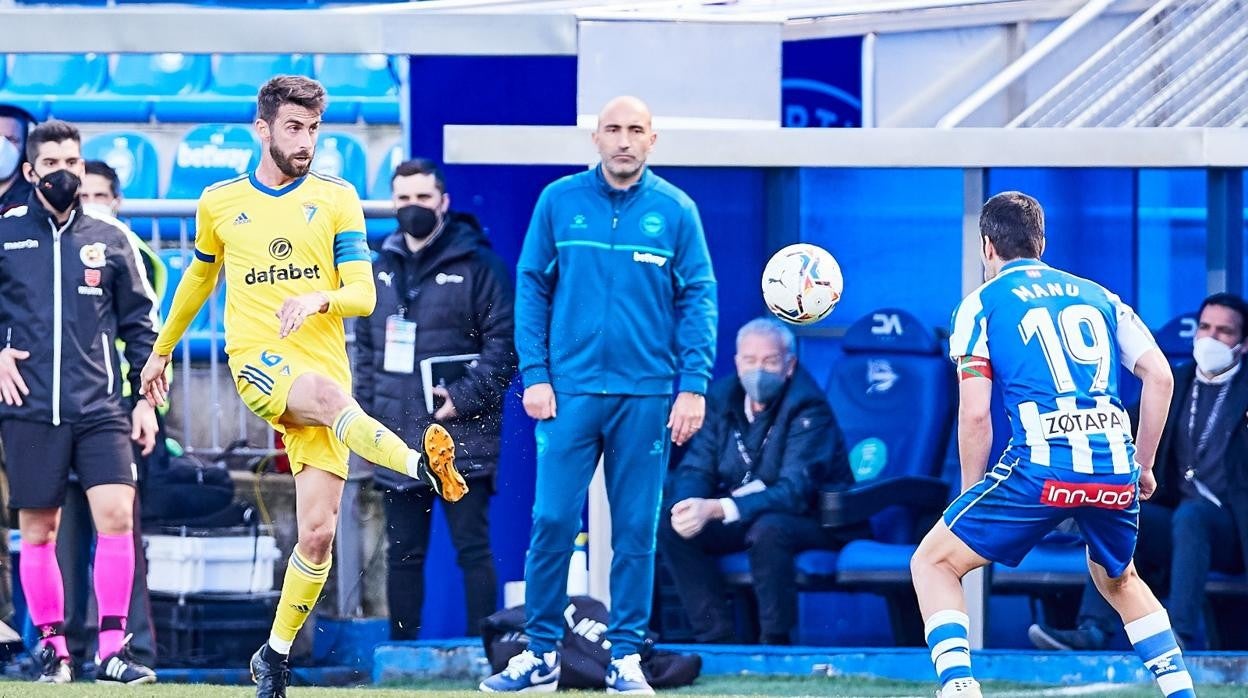 Abelardo en el partido ante el Cádiz