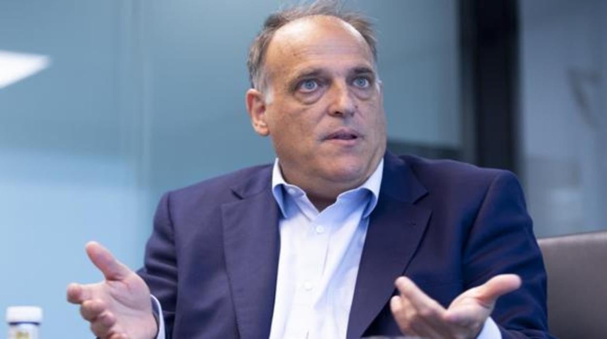 el presiednte de la laliga, javier tebas.