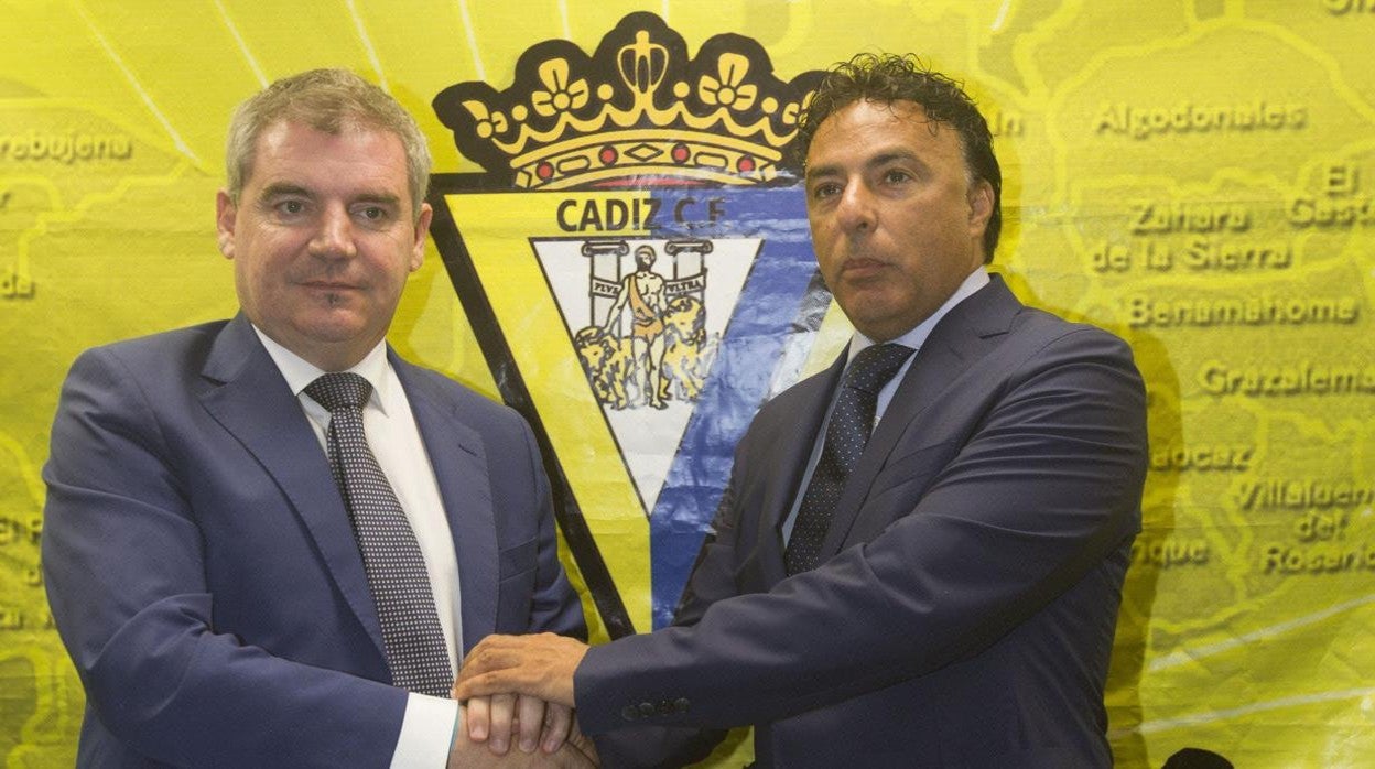 Manolo Vizcaíno y Quique Pina propietarios de las acciones de la sociedad mayoritaria del Cádiz CF.