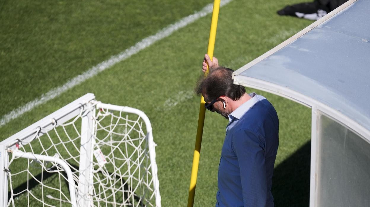 óscar arias, durante un entrenamiento en el rosal.