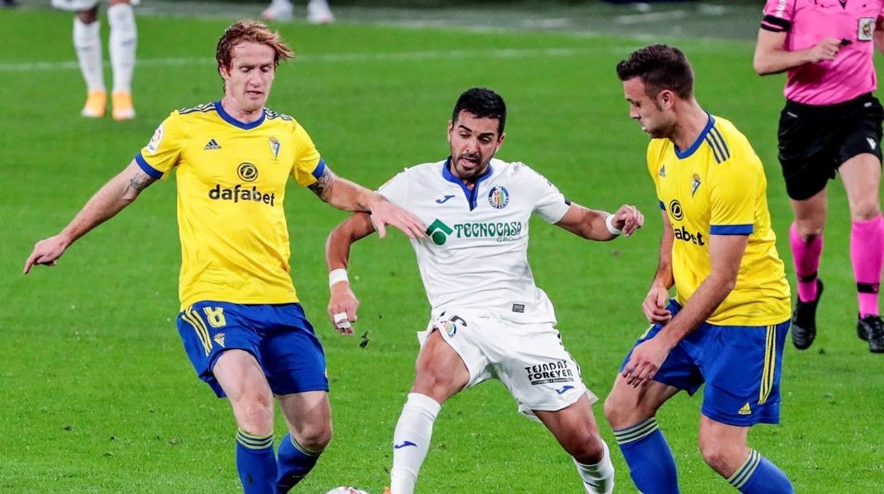 Alex y Cala en el partido ante el Getafe