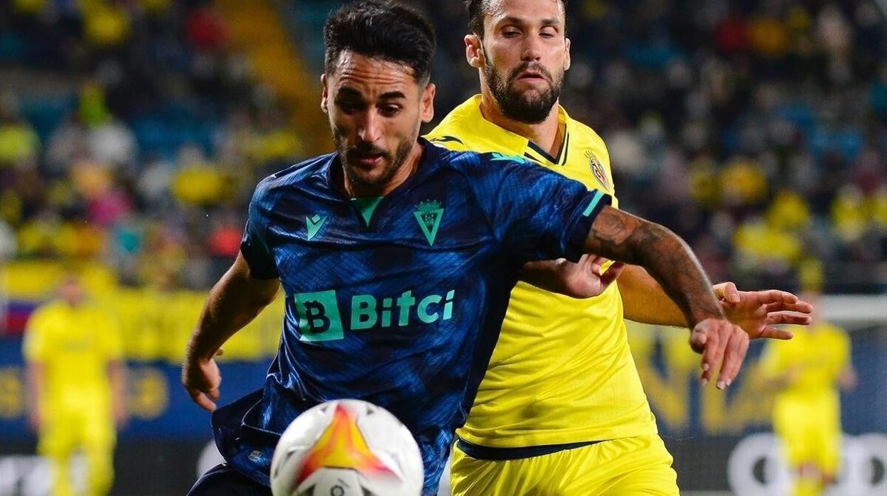 Chapela en el partido ante el Villarreal