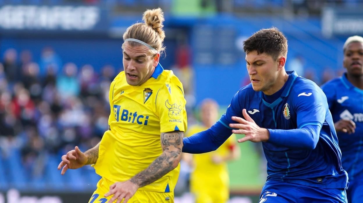 Álvaro Jiménez en el partido ante el Getafe