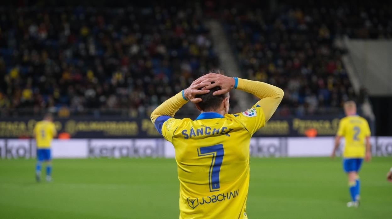 Salvi Sánchez en el partido contra el Atlético.