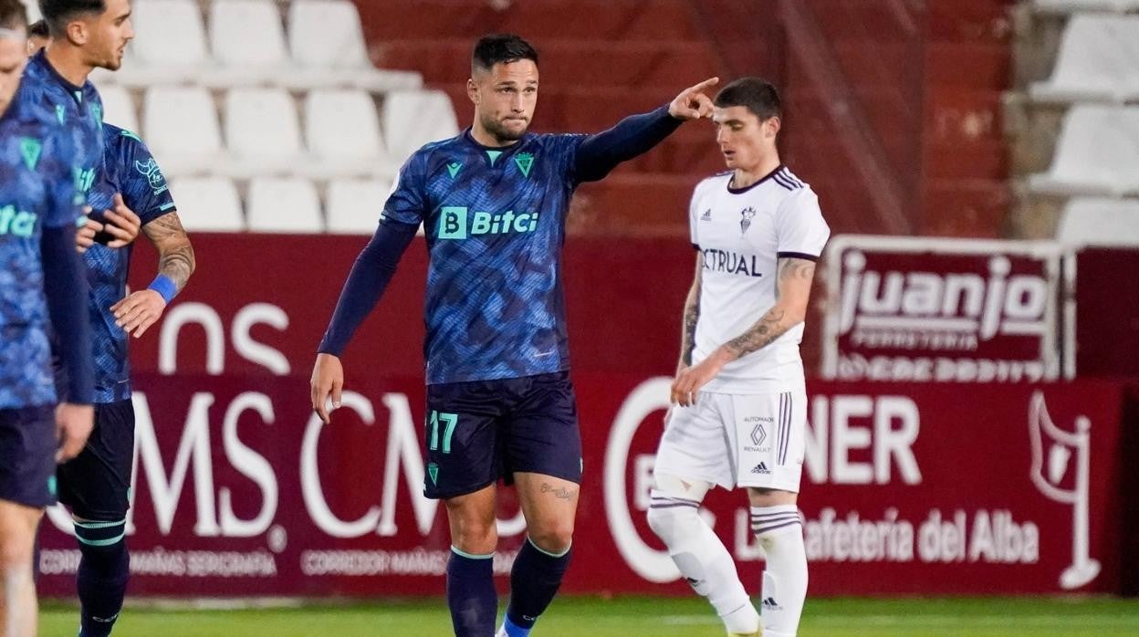 Florín Andone en el partido de Copa del Rey