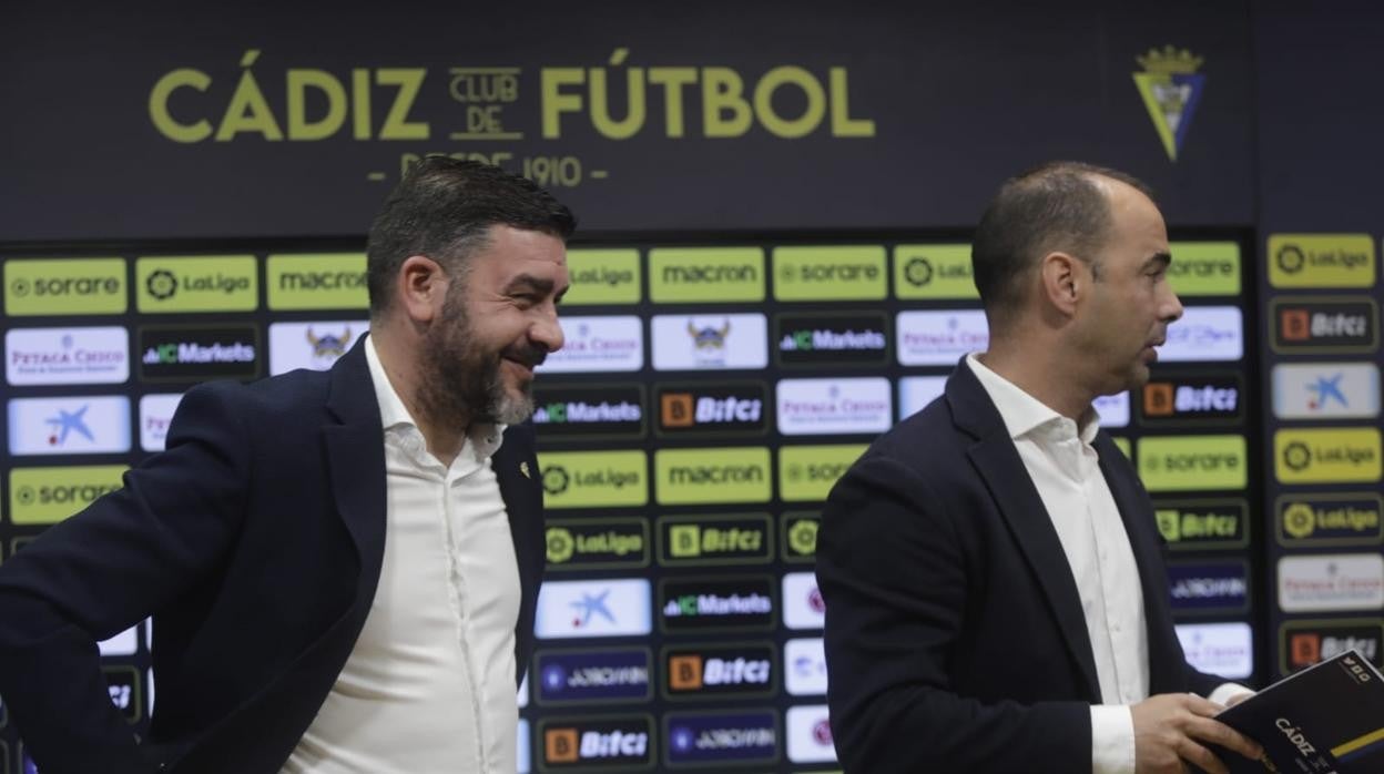 Enrique Ortiz y Jorge Cordero en la rueda de prensa de este martes.