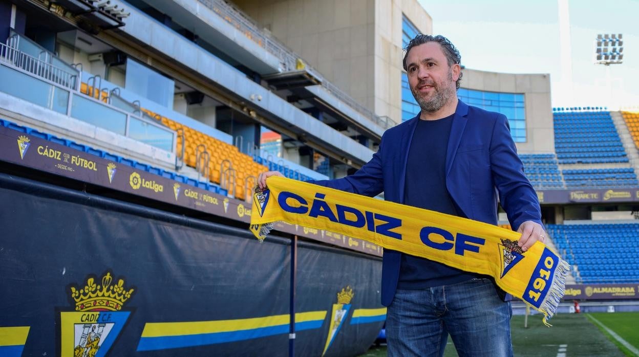 Sergio González, el día de su presentación como entrenador del Cádiz CF.