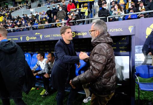 Robert Moreno junto a Álvaro Cervera en el encuentro de la primera vuelta.