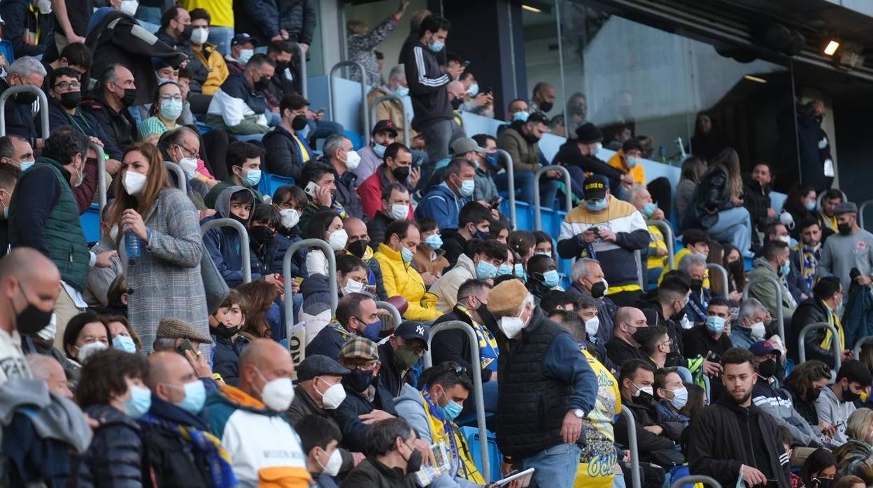 Grada del Nuevo Mirandilla en el duelo ante el Getafe