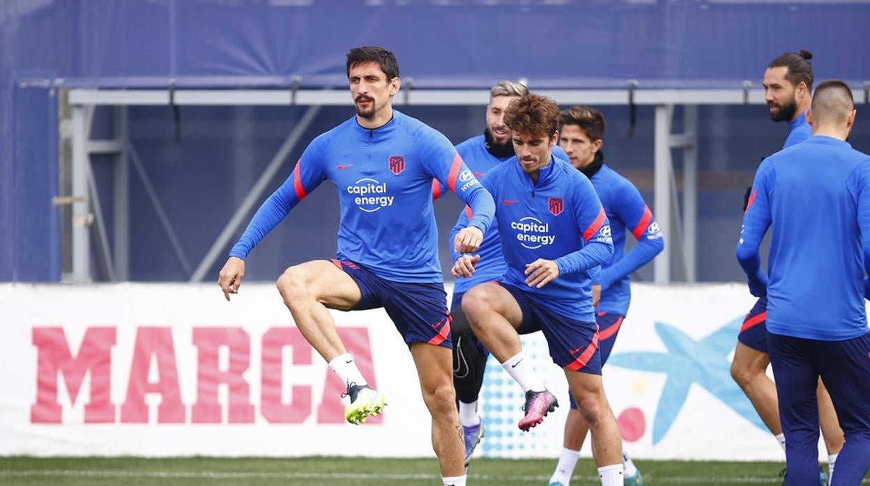 Entrenamiento del Atlético de Madrid previo al encuentro ante el Cádiz