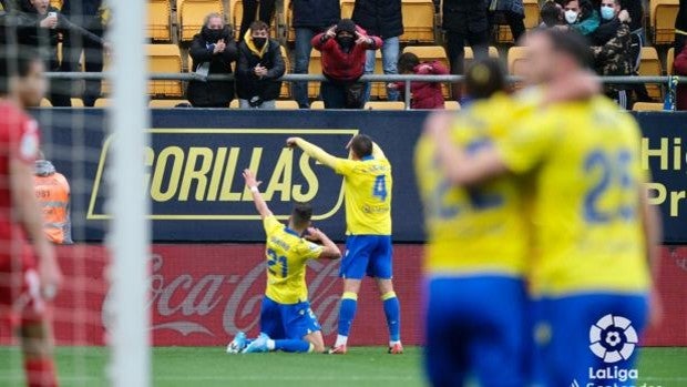 Rubén Sobrino no pudo contener la emoción tras su gol