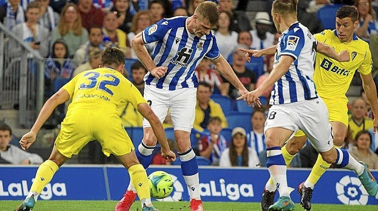 Sorloth, en el partido ante el Cádiz