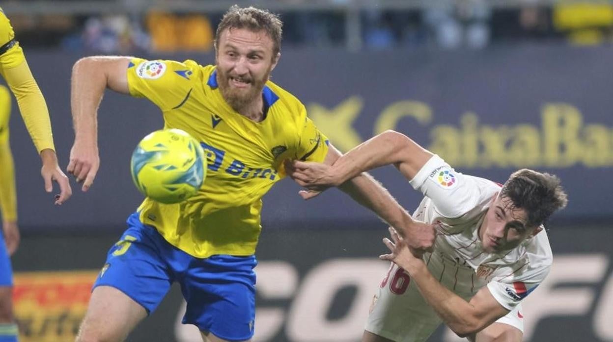 Haroyan en el partido ante el Sevilla esta temporada