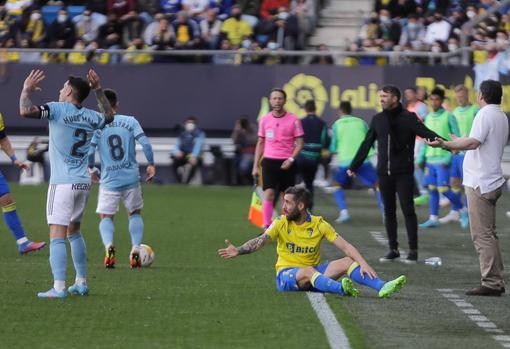 Perea en el Cádiz - Celta de la temporada pasada en LaLiga.