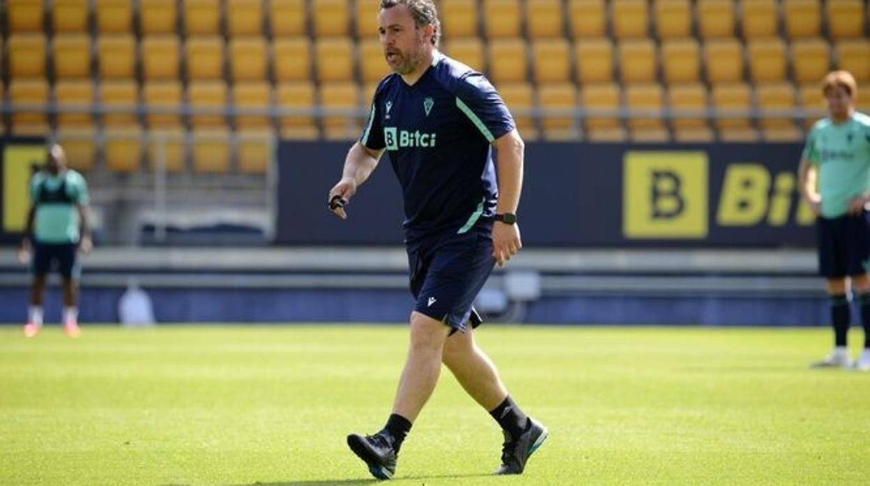 Sergio en un entrenamiento del Cádiz