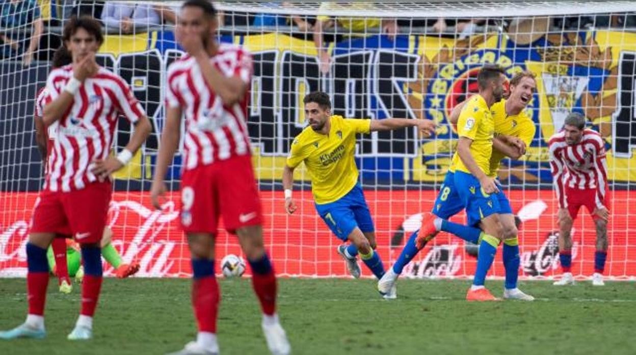 Sobrino celebra su gol ante el Atlético