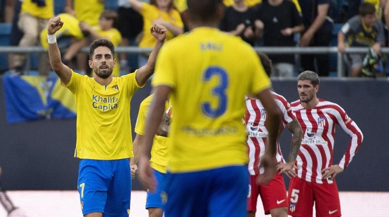Sobrino celebra su gol ante el Atlético