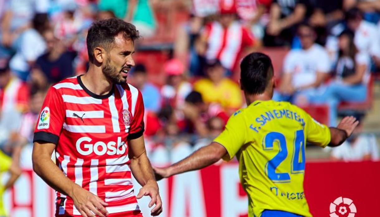 Stuani en el partido de la ida ante el Cádiz