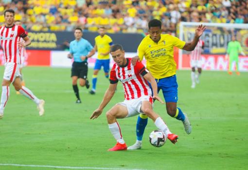 'Choco' Lozano, delantero del Cádiz CF.