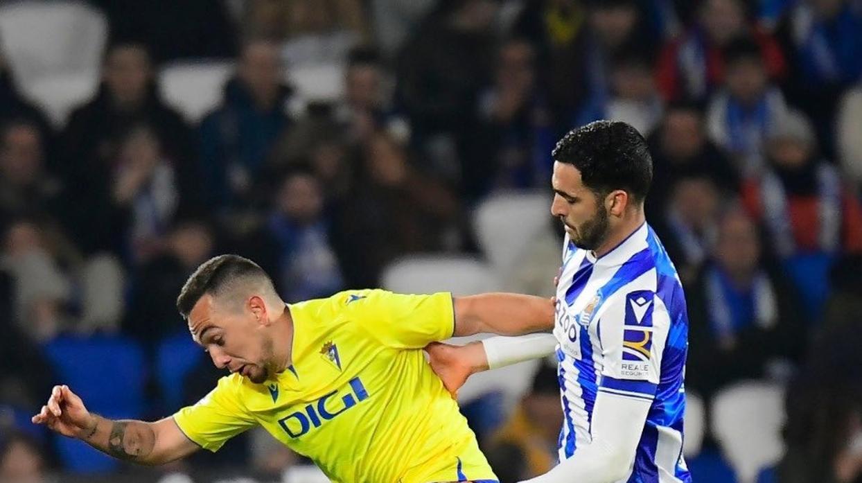 San Emeterio en el partido ante la Real Sociedad