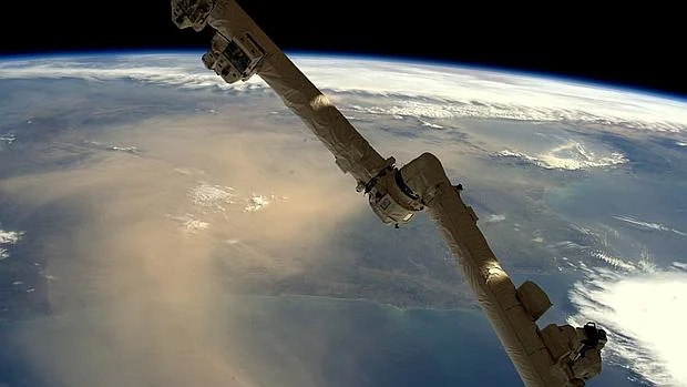 La nube de polvo sobre España y Portugal, vista desde el espacio