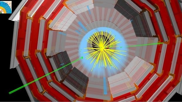 Colisión de partículas en el experimento CMS