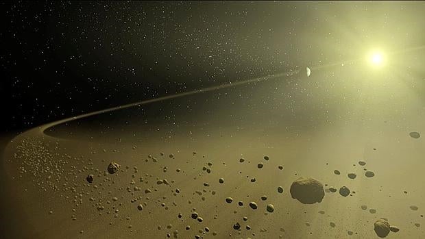 Recreación de los alrededores de la estrella KIC 8462852, en los que algunos han encontrado indicios de una civilización extraeterrestre