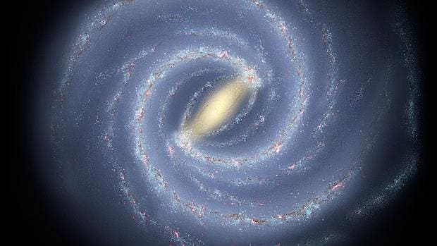 Recreación de nuestra galaxia, la Vía Láctea