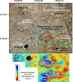 Mediciones de radar de los dos agujeros gigantes