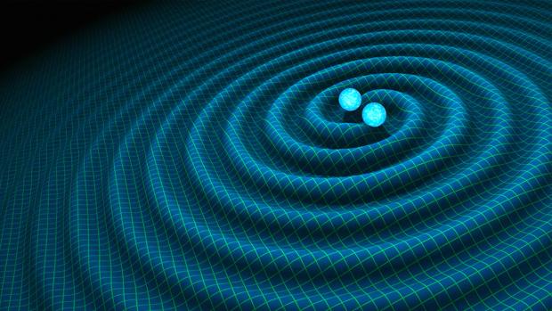 Representación de las ondas gravitacionales, medidas por primera vez en 2015