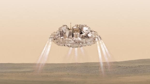 El módulo Schiaparelli debía aterrizar en Marte impulsado por retrocohetes, pero estos se apagaron antes de tiempo y quedó destruido