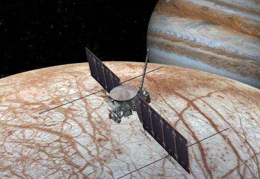 Concepto de la misión «Europa Clipper», que orbitará Júpiter para sobrevolar Europa en busca de sus condiciones de habitabilidad