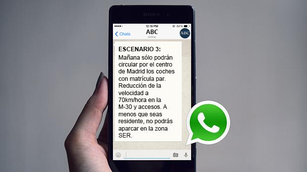 ¿Podré conducir mañana por Madrid? ABC te informa por WhatsApp de las restricciones por la contaminación