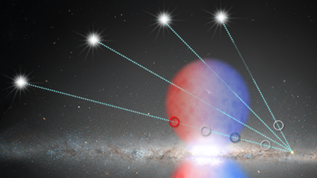 El telescopio espacial Hubble sondeó la luz de los cuásares para obtener información sobre la velocidad y dirección del gas