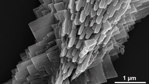 Mesocristal obtenido en laboratorio con agua de agua de las Fuentes de Ney, en California