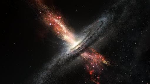 Dos potentes corrientes de gas son disparadas desde un agujero negro supermasivo