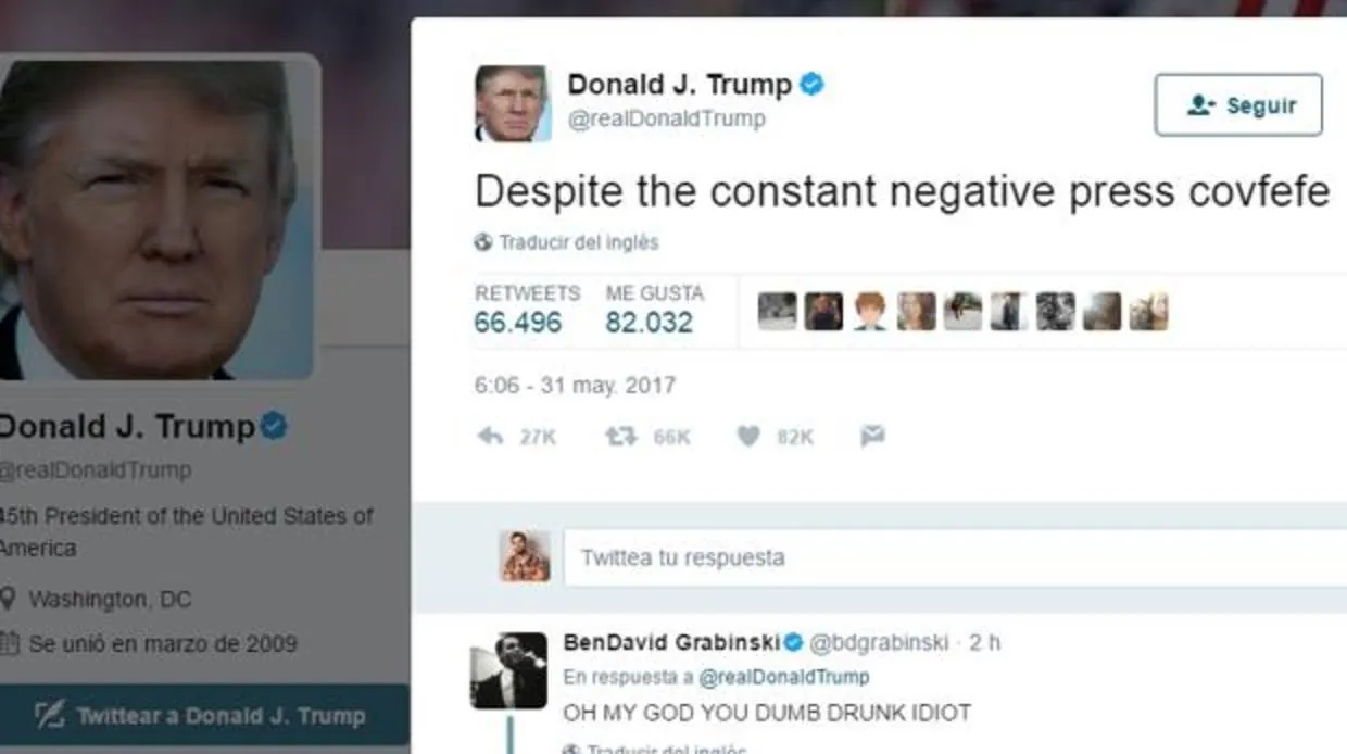 Un tuit de Trump con una errata desata burlas en la Red