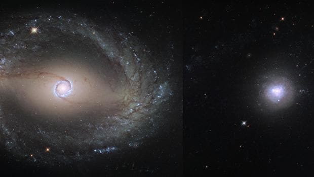Dos galaxias en fusión: la barrada NGC 1512 y la enana NGC 1510
