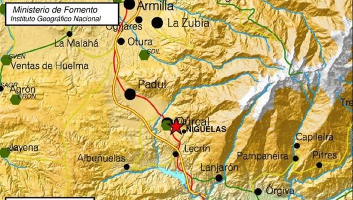 Sentido un terremoto de magnitud 3,9 en varios pueblos de Granada