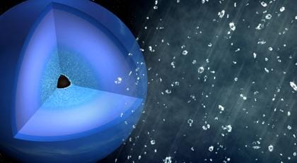 Se cree que en el interior de Neptuno y Urano ocurre una lluvia de grandes diamantes