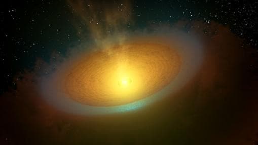 Disco protoplanetario donde Herschel captó vapor frío de agua