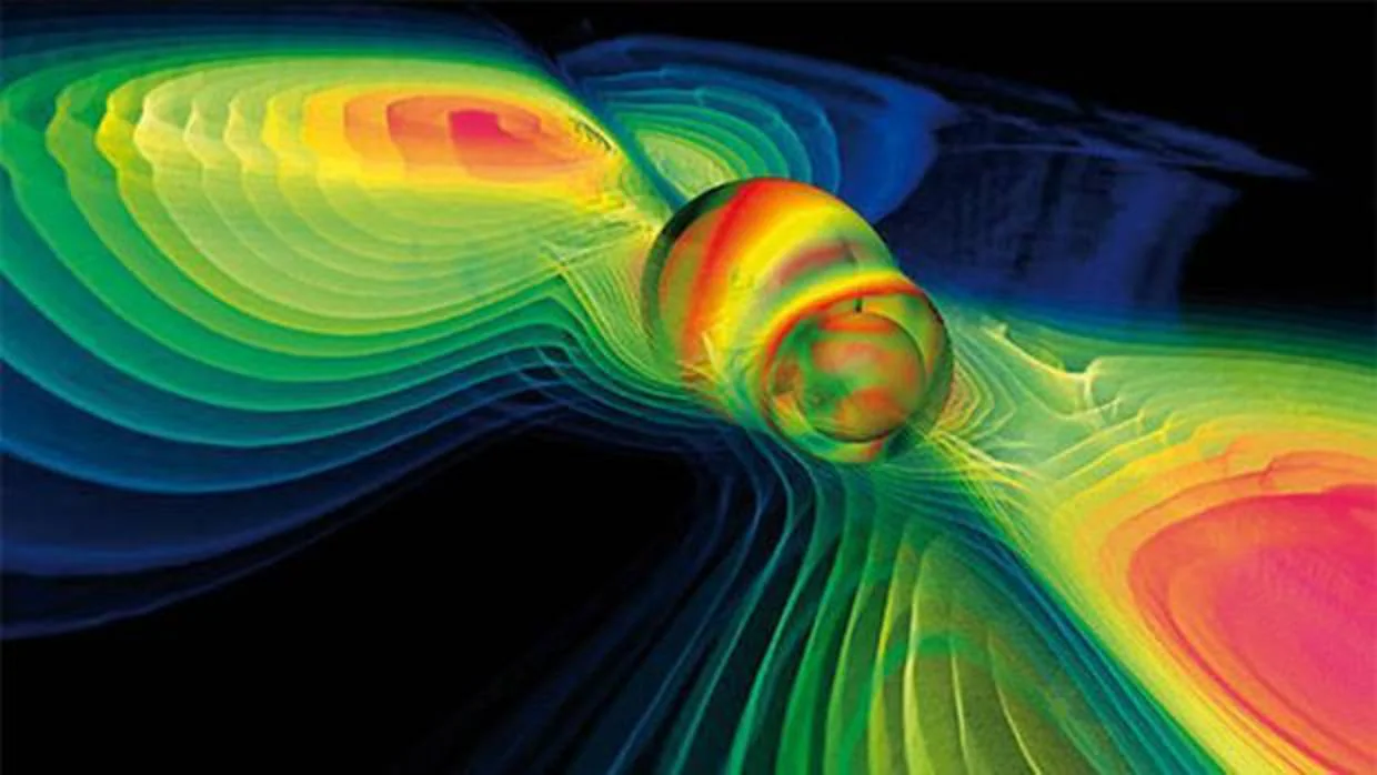 Recreación de las ondas gravitacionales generadas en la fusión de estrellas de neutrones