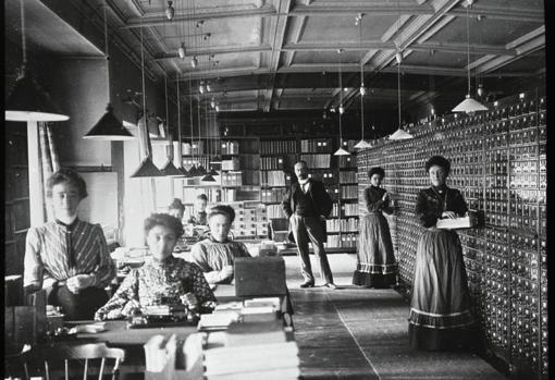 Personal del Instituto Internacional de Bibliografía hacia 1900