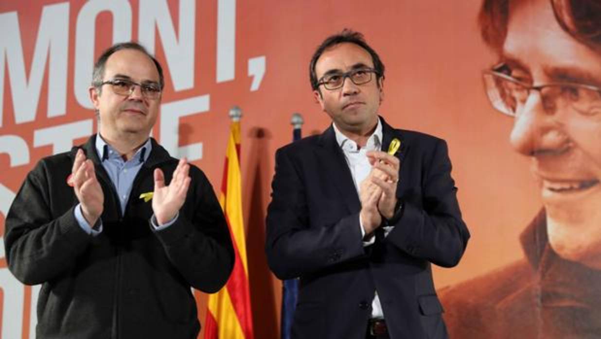 Jordi Turull y Josep Rull, durante la rueda de prensa