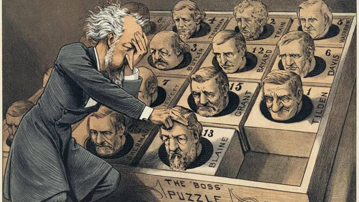 «The Great Presidential Puzzle"», parodia política del famoso puzle del quince