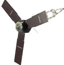 Aspecto de la sonda Juno. Tiene un diámetro máximo de 20 metros